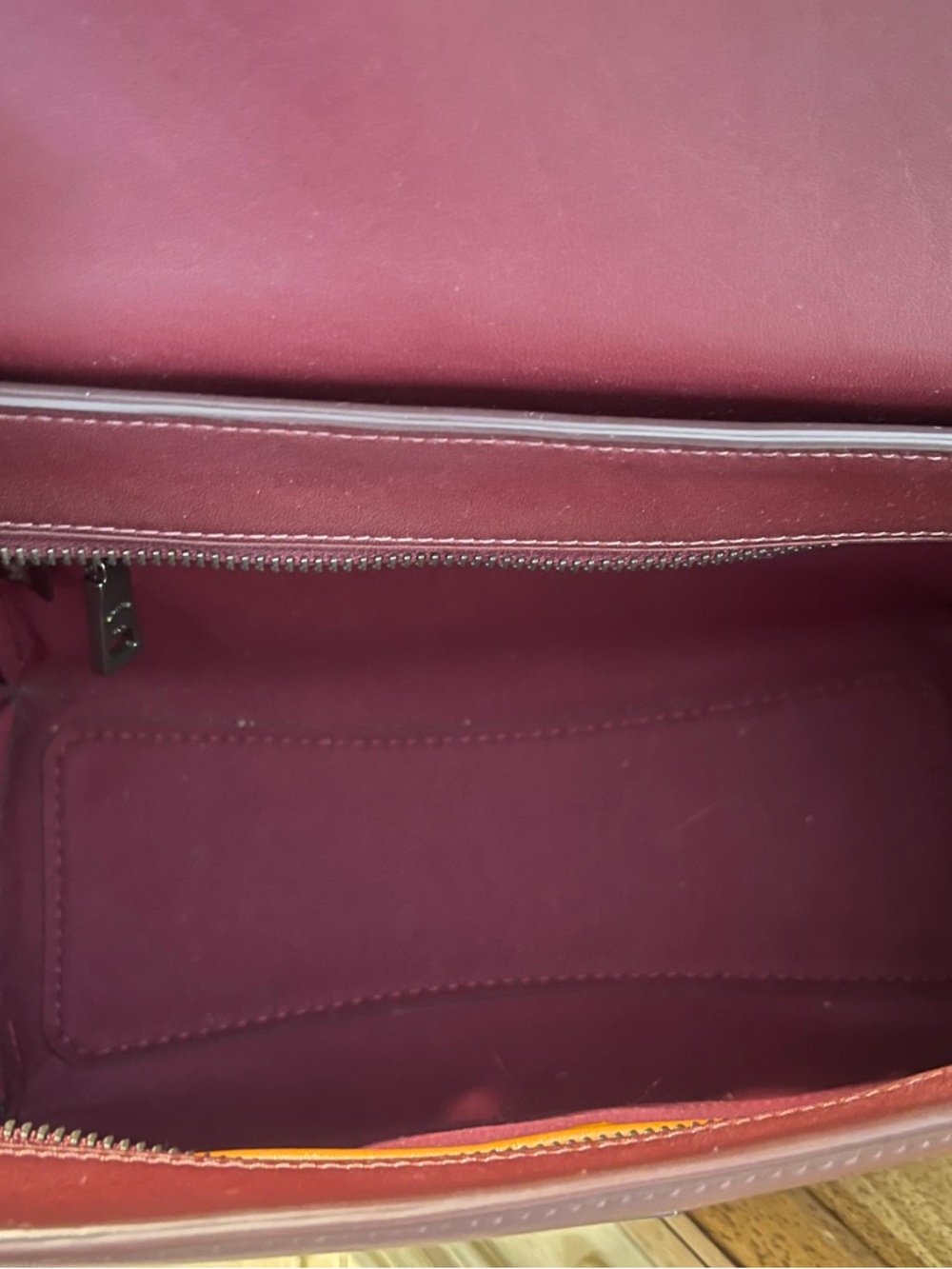 Preloved Coach Women's Top-Handle Satchel in Burgundy and Pink - Picture 8 of 9